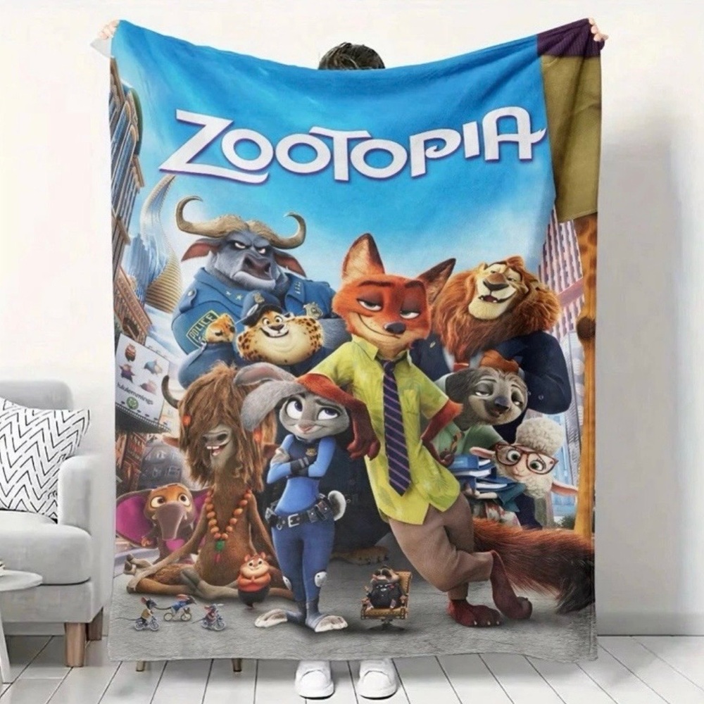 Zootopia Plush Fleece Throw Blanket - Blue Multi 50 x 60 inches